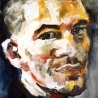 Portrait d'Eric Rinaldi, 60x60 cm, huile sur bois, 1993-1998.